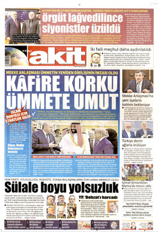YENİ AKİT 9 Ağustos 2026 Gazete Manşeti Küçük