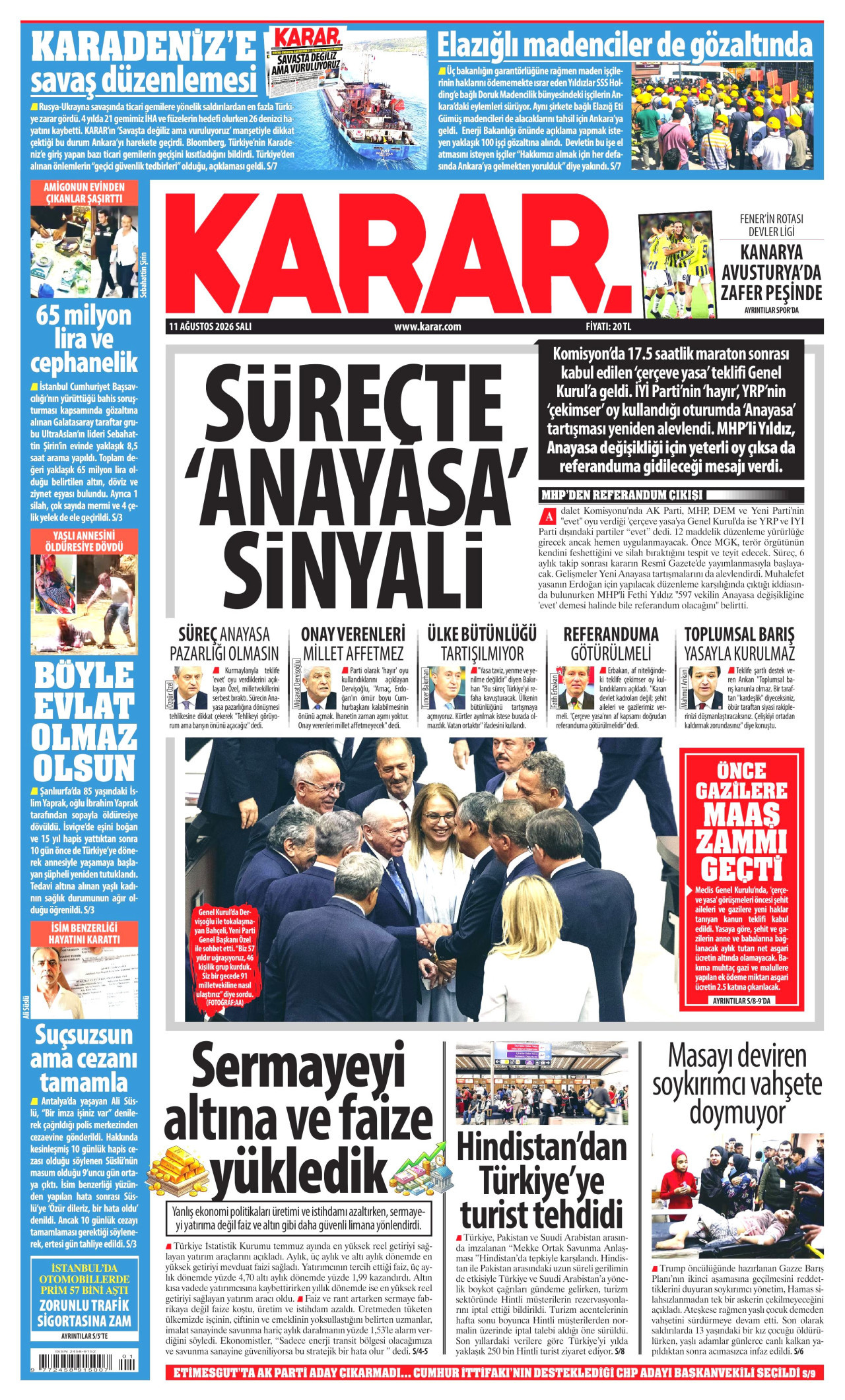 KARAR 11 Ağustos 2026 Gazete Manşeti Büyük