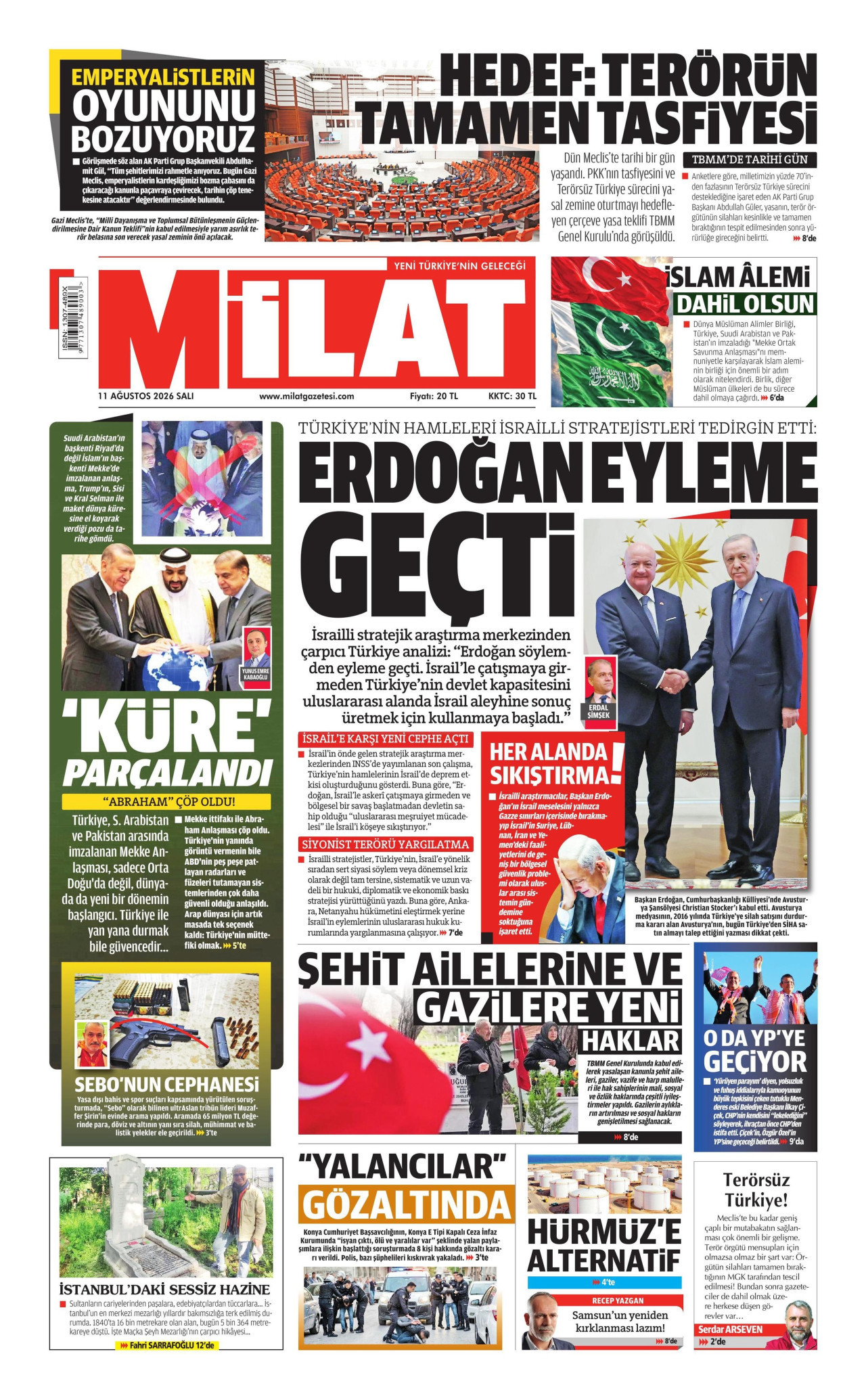 MİLAT 11 Ağustos 2026 Gazete Manşeti Büyük